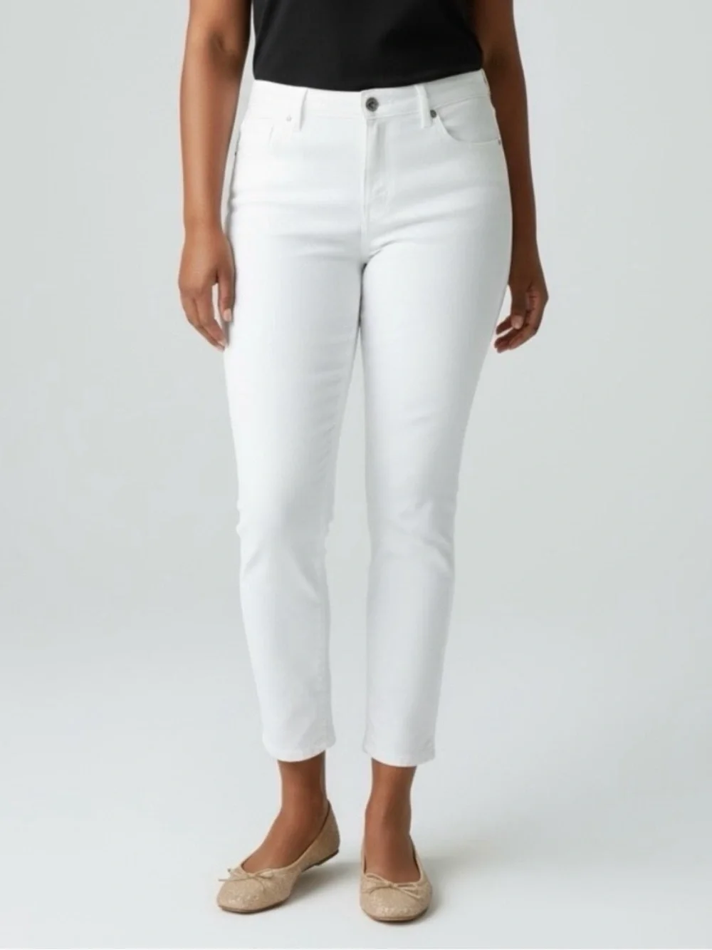 New Talbots White Jegging Crop 18W Plus High-waist Slimming Panel